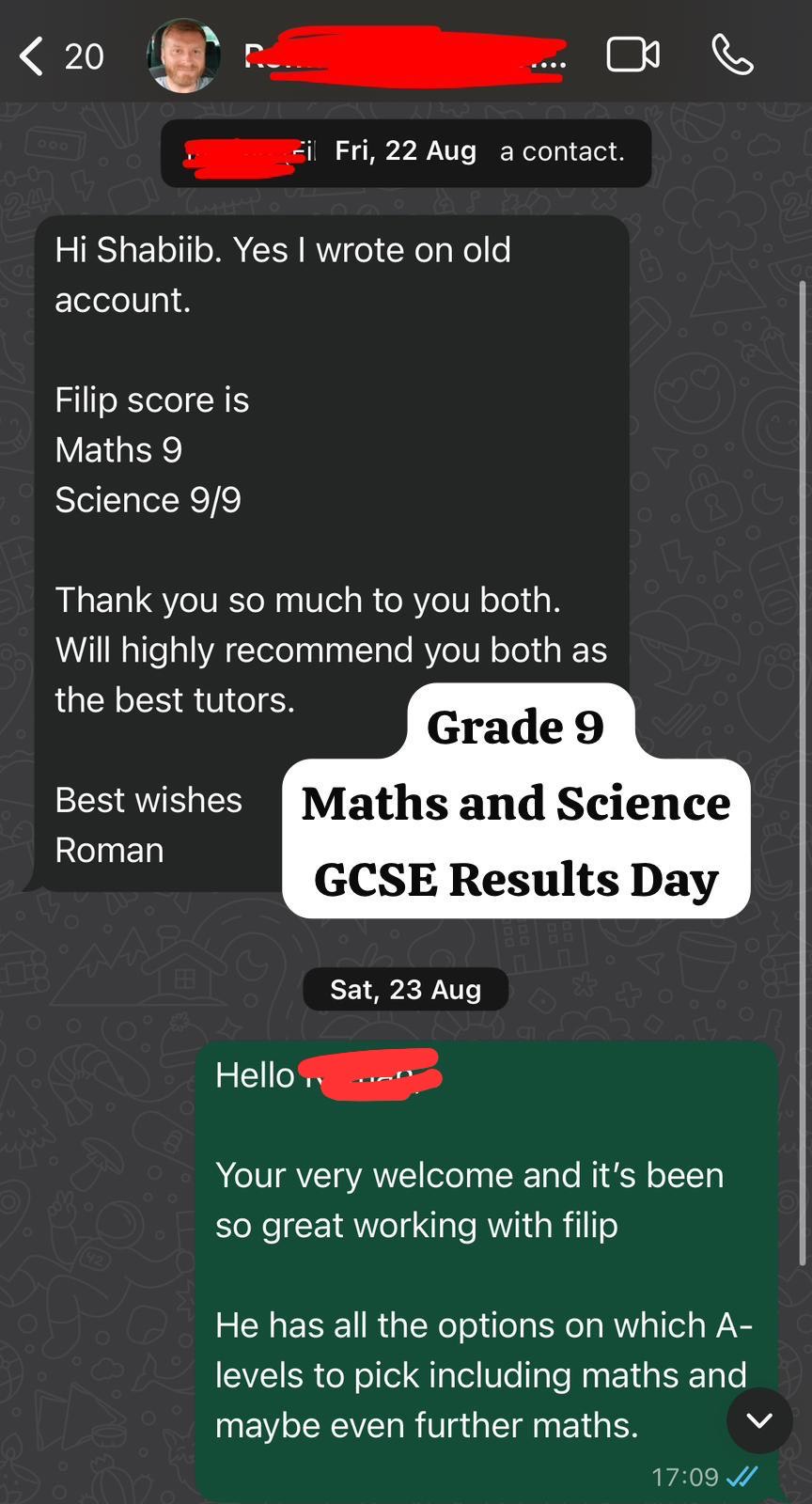 Filip Grade 9 Maths Science GCSE 2025